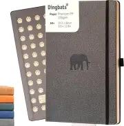 Dingbats* Wildlife A4 Grey Elephant Notebook - Dotted
