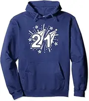 [VidiAmazing] 21 Years Old Vintage Number Twenty-one 21st Birthday Party Pullover Hoodie ds344