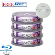 40 Pack Smartbuy Blu-ray BD-R BDR DL Dual Layer 6X 50GB Logo Record Media Disc