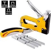 Gunpla 3 in 1 Heavy Duty Staple Gun with Remover and 1500 Staples - 3 Way Tacker Hand Operated Steel Stapler for Fixing, Decoration, Carpentry, Furniture, Doors, Windows, Billboards