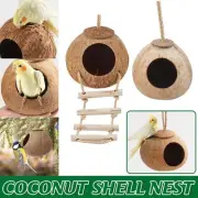 Natural Coconut Shell Bird Nest Bed for Parrots Cockatiels and Small Birds AU