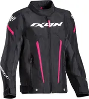 Ixon Striker Kinder Motorcycle Textile Jacket, black-pink, Size 14 years for Kids Black Pink