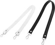 [Holibanna] 2pcs Purse Handle Imitation Leather Short Clutch Bag Handles Handbag Replacement Strap with Swivel Clasps for Crossbody Handbags Making