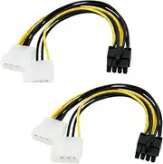 Raheem 8 Pin Pcie Cable Pins 8 Pin PCIe to Molex 2x 4 Pin Power Cable 2Pcs PC Power Cable GPU Graphics Card Power Wire Adapter 20cm Length Molex Connector Video Card Power Cord