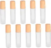 AUTSUPPL 10pcs Roller Bottle Cosmetic Travel Containers Mini Perfumes Amber Roller Bottles Travel Cosmetic Containers