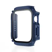 Nevenka Waterproof iWatch Case PC Screen Protector for Apple Watch Series 7/8-MidnightBlue