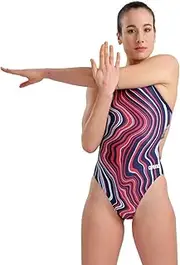 [arena] Women's Women's Marbled Challenge Back Swimsuit Women's Swimsuit Challenge Back Marbled (Pack of 1)