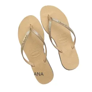 【havaianas 哈瓦仕】YOU GLITTER 沙金色(拖鞋 女款 夾腳拖 巴西 夏日必備 海灘拖)