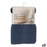 Bath Towel Blue 70 x 0.5 x 130 Cm 3 Units