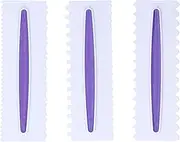 3Pcs Cake Scraper Smoother Set, Plastic Icing Scraper and Frosting Spatula, with Comb Rim for Cake Decorating and Smoothing