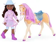 Glitter Girls – Glitter Girls – 14-inch Posable Doll & Horse – Cowgirl Outfit – Brown Eyes & Purple Mane – Toys for Kids 3 Years+ – Clea & Clover