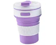Creative Silicone Folding Cup Portable Travel Retractable Cup Collapsible Travel Cup Folding Camping Cup-Purple