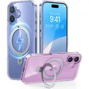 Torras iPhone 16 Plus (6.7") Ostand Case - Clear MagSafe Compatible - Horizontal / Vertical & Felexible Ostand [X00FX1922]