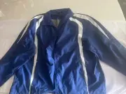 Sport Tek 2 Xl Jacket Full Zipper Front Port Pocket Blue And White Outer Grey In