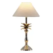 [Florabelle Living] Sml Nickel Pine Lamp 25Cm/10In Wht Shade