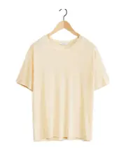 Plain knitted short-sleeved T-shirt XXS Nude