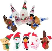 10pcs Finger Puppet Props Winter Felt Puppet Reindeer Finger Doll Party Bag Finger for Animal Hand Puppets Eye Finger Puppets Storytelling Small Hands Cloth