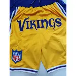 新品 NFL VIKINGS 黃色口袋運動褲/戶外褲