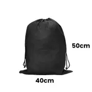 Calico Drawstring Bag Black Size 5- 50cmx40cm