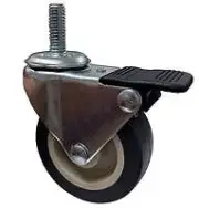 2-1/2" Locking Stem Caster | Non-Marking Polyurethane Wheel | Threaded Stem 3/8"