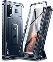 Dexnor for Samsung Note 10+ Case, [Built in Screen Protector and Kickstand] Heavy Duty Military Grade Protection Shockproof Protective Cover for Samsung Note 10+ - Blue