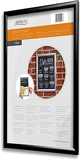 Deflecto A2 Snap Frame - Elegant Black Aluminium Clip Frame for Wall Display - Certificate and Poster Holder with Convenient Front Opening Clips - Stylish Photo Hanger for Home and Office