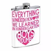 Dumb Boys Em1 8oz Stainless Steel Flask Drinking Whiskey Liquor