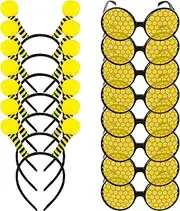 Trounistro 16 Pack Bee Headband and Glasses Set Bee Antenna Headband Boppers with Bee Sun Glasses Honey Bee Costumes for Fancy Dress Party Halloween Decoration