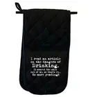 Read An Article On The Dangers Of Drinking - Mitt Oven Gloves Kitchen BBQ Mitts