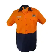 North QLD Queensland Cowboys NRL Hi Vis Button up Work Shirt Orange