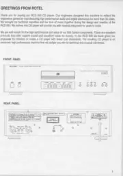 Rotel RCD-990 CD Player Owners Manual