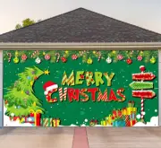8x16 FT Merry Grinchmas Outdoor Garage Banner Xmas Grinch Holiday Backdrop Decor