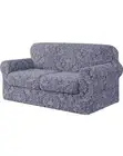 Subrtex Medium 3 PC Jacquard Sofa Slipcover for Soft Couch & Seat Grayish Blue