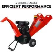 NNEDSZ 7HP Wood Chipper Self Feeding Shredder Mulcher Machine Petrol Garden Port