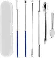 7 Pcs Capsule Filling Machine Kits for Empty Pill Capsules Filler - Micro Tiny Spoon Spatula, Scoop Filling Tray, Herb Powders Tamper Tool for Gel Capsules Size #000 00 0 1 2 3