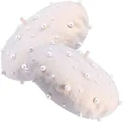 [DEARMAMY] Elegant Women's Beret Hat Set 2pcs Imitation Pearls French Beret Cap Style Beige
