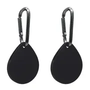 [2 pack] MEZON Black Silicone Protective Full Coverage Case Holder for Apple AirTag Tracker with Keychain Ring (Silicone Full, 2x Black) – FREE EXPRESS