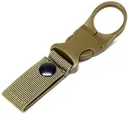 Tactical MOLLE Webbing Strap Clip Water Drink Bottle Holder Hook For Waist Belt - Tactical Nylon Webbing Strap for Waist Belt, Backpacks - Secure Hiking, Camping, Cycling Carabiner Hook