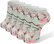 [LPSADGF] Cherry Blossom Socks Low Cut Ankle Sock Athletic Running Low Cut Socks Thin Soft Ankle Socks Unisex, White, One Size Short, White, One Size Short
