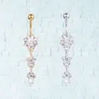 2 Pcs Drop Pendant Navel Ring Belly Button Piercing Dangling Jewellery Woman