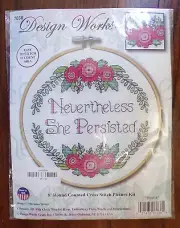 Design Works #7038 ~ Persist ~ 8" Round Counted Cross Stitch Kit ~ NIP