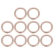 10Pcs Spring O Rings 1 1/4" Round Trigger Snap Hook Circle Rose Gold Key Ring
