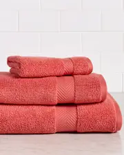 Superior Solid Absorbent Strong Zero-Twist 3pc Cotton Towel Set