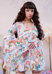 [Dolls Kill x Care Bears] So Tenderhearted Chiffon Dress
