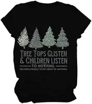 [Generic] T Shirts Women Women Christmas T Shirt Retro Graphic Nature Comfy Tee Casual Short Sleeve Top Womens Long Sleeved Tee Shirts