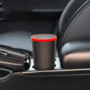 1x Portable Car Trash Can with Lid Storage Box Cup Holder Trash Can Wastebasket
