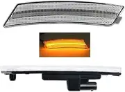 TDTAPN 2x Amber LED Side Marker Lights Compatible for ATS CTS 2015-2019 Camaro 16-Up Smoked Front Bumper Fender Signal Lamps(A)