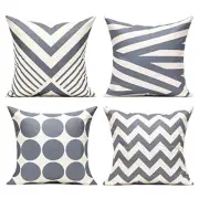 Fall Gray Outdoor Throw Pillow Covers Cases 18" x 18" (Pack of 4) Grey