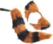 [SHERCHPRY] Fox Ears Headband Tails Sheep Headband and Fox Costume Wolf Chipmunk Faux Accessories Tail Keychain Head Bands Costumes Apparel Headbands Foxes Tail Prop Fabric