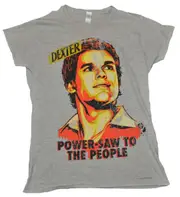 Dexter - Power-Saw Grey Marle Female T-Shirt - Large